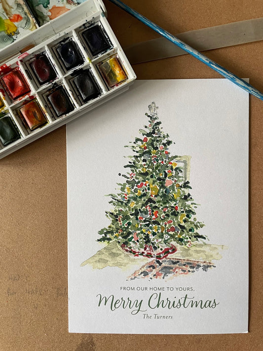 Custom Watercolor Christmas Card